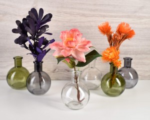 Dúdlik Ball Bud Vases Transparant Glass Flower Vases Home Decor