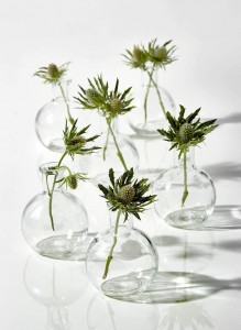 Floreros transparentes con forma de bola, floreros de cristal transparente, decoración del hogar
