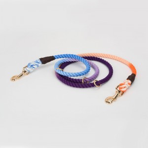 Luxusní vodítko pro psy z bavlněného lana přizpůsobené barvy ručně vyrobeného psího vodítka se dvěma karabinami