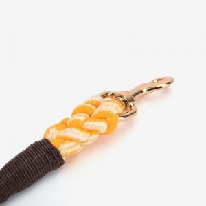 Correa de corda de algodón de luxo para mascotas, correa de perro de corda feita a man de cor personalizada con dous ganchos de presión