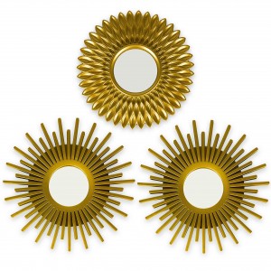 Oglinzi rotunde cu ciclu auriu pentru cadouri de decorare modernă de perete