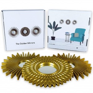 Specchi rotondi con ciclo in oro per regali di decorazioni per la casa moderne da parete