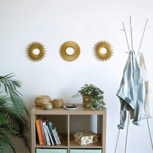 Okrugla zlatna ciklusna ogledala za zidne moderne poklone za kućni dekor
