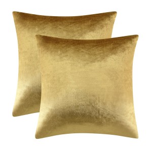 Fundas de almofadas decorativas de veludo dourado Funda de coxín para sofá cama