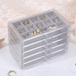 Cajas de acrílico transparente para pendientes, anillos, organizador de joyas, soporte de exhibición, regalo para mujeres