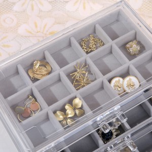 Clear Acrylic Earring Ring Jewelry Organizer Display Holder Boxes Gift for Women