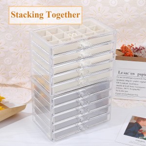 Clear Acrylic Earring Ring Jewelry Organizer Display Holder Boxes Gift for Women