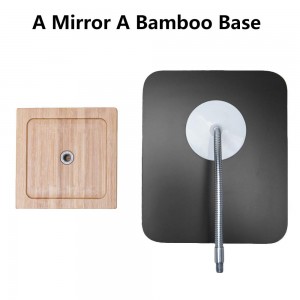 Espelho de maquiagem de bambu flexível pescoço de ganso sem moldura dobrável decoração de mesa portátil
