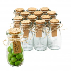 Petits bocaux en verre avec couvercles, Mini bouteilles, décorations, cadeau, Message de souhait