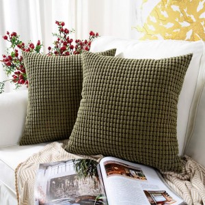 Housse de coussin carrée en velours côtelé doux, taie d'oreiller, décoration de canapé pour la maison