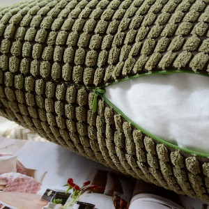Housse de coussin carrée en velours côtelé doux, taie d'oreiller, décoration de canapé pour la maison