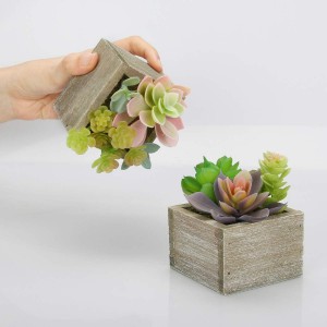 Artificial Succulents in Pots Mini Faux Plants Home Desk Decor