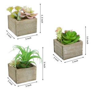 Nā Succulents Artificial i loko o nā ipuhao Mini Faux Plants Home Desk Decor