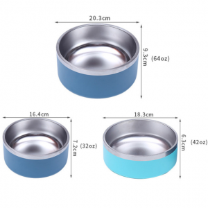 Stainless Steel Dog Bowl Portable Non Slip Cat Dog Food Bowl Pet Drinking Bowl