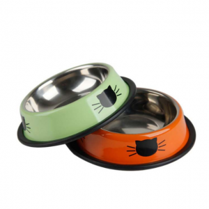 Bejgħ sħun Round Pet Feeding Bowl li ma jiżloqx Stainless Steel Cat Dog Food Bowl Pet Drinking Bowl