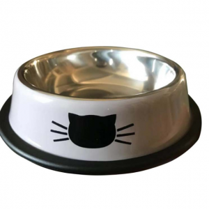 Ofertă fierbinte Bol rotund pentru hrănire pentru animale de companie Bol antiderapant din oțel inoxidabil pentru pisici Bol de băut pentru animale de companie