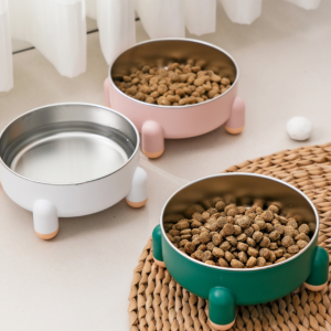 Kapaċità Kbira Stainless Steel Pet Feeding Bowl Elevati ġewwa Cat Dog Dog Food Bowls Pet Water Bowl