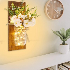 Rustikalne stenske svetilke Ročno izdelane stenske svetilke LED viseče dekoracije za dom s cvetjem