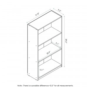 Pangunahing 3-Tier Bookcase Storage Shelves Simpleng Home Decor