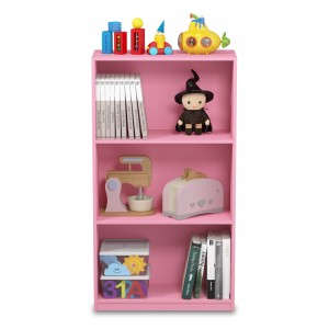 Basis boekenkast met 3 niveaus, eenvoudig woondecoratie