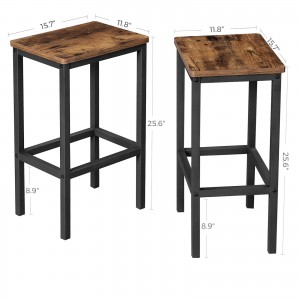 Bar Stools Bar Chairs Backless with Footrest Rustic Home Furniture Decoration