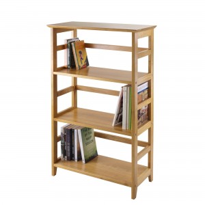 Wood Studio Shelving သစ်သားစင်များ Tall Book Rack Multipurpose Storage Display Shelf