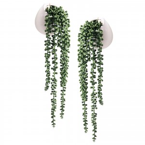 Suculentas artificiales plantas colgantes cadena de perlas falsas plantas decoración de la pared del hogar