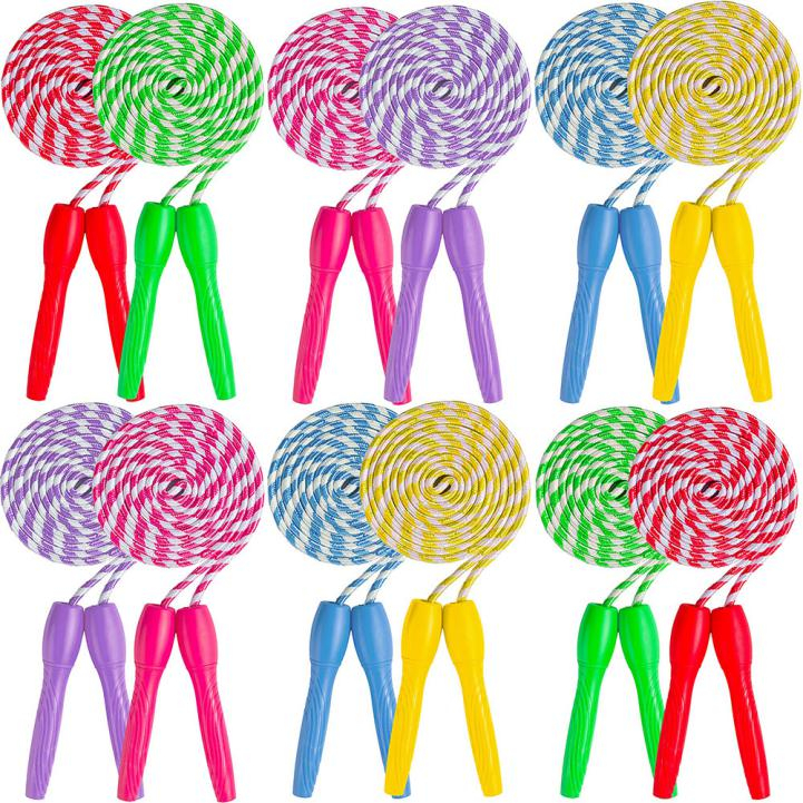 Striped Jump Rope with Plastic Handles for Sports Featured Image