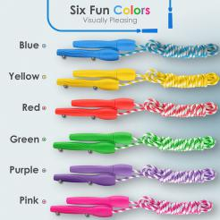 Striped Jump Rope with Plastic Handles for Sports