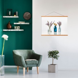 Magnetic Poster Hanger Frame Teak Wood Canvas Artwork Wall Photo Dekorasyon