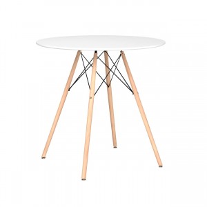 White Mid-Century Kitchen Dining Table Small Round Trining Room Table