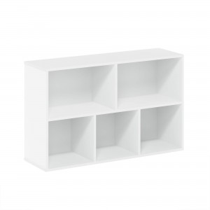Houten boekenkast met open plank, vloerstaand vitrinekastrek 5-kubus