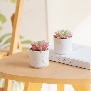 Fake Artificial Succulents Ceramic Pots Home Desk Decor