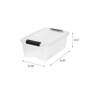Plastic Storage Bin Tote Latching Buckles Lid Stackable Organizing Container Home Decor