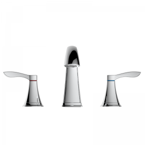Arden series Two level handles 8″ widespread transitional bathroom faucet 3-hole Installation