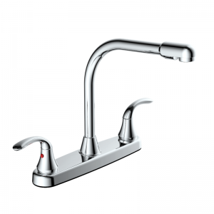 Wholesale China Bathtub Faucet Leaking Manufacturers Suppliers –  Twin Handle 8in High Arc Kitchen Chrome Sink Faucet  – Easo