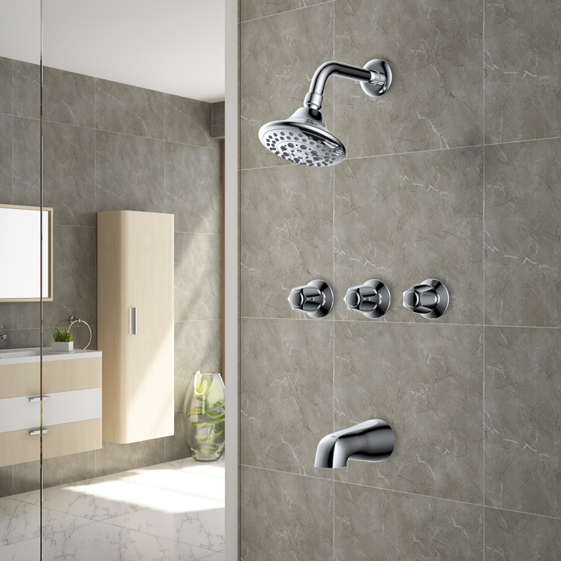 Three handle tub and shower faucet Non pressure balance valve faucet Featured Image