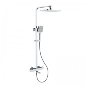Wholesale China Wall Mount Manufacturers Suppliers –  Square style thermostatic shower system Cool touch design high quality shower column  – Easo