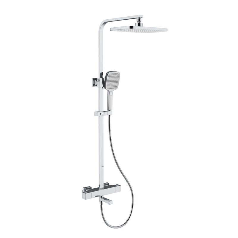 Square style thermostatic shower system Cool touch design high quality shower column Featured Image