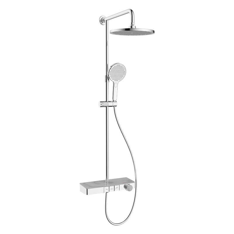 Thermostatic shower system Anti-scale tempered glass high quality push button shower column Featured Image
