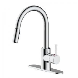 Hybrid waterway pull-down kitchen faucet