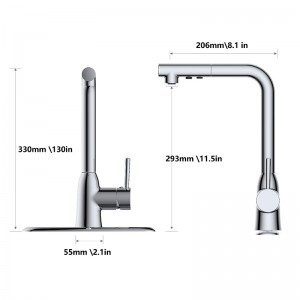 Hera Collection Kitchen Faucet with 2F Pull Out Spray 12101181A