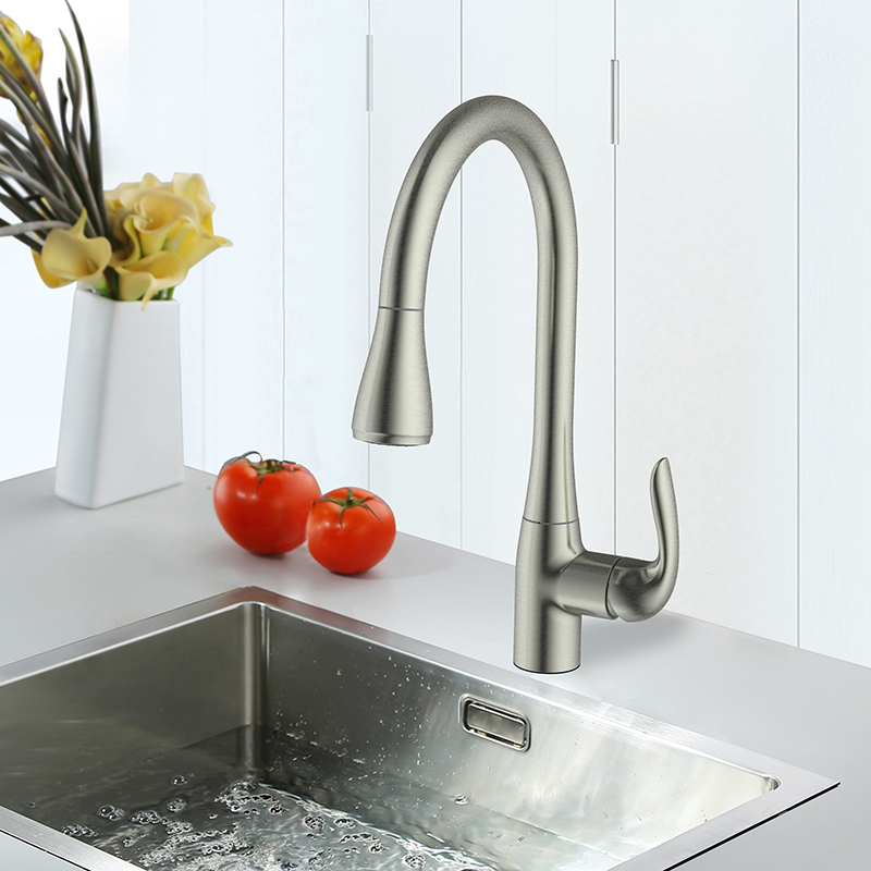 New style one-handle pull-down kitchen faucet with power boost spray Featured Image