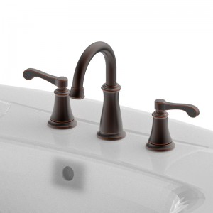 Two level handles 8″ widespread transitional bathroom faucet 3-hole Installation