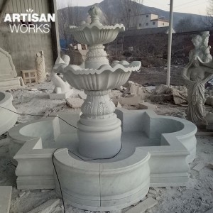 3 layers small size ourdoor garden marble stone water fountain