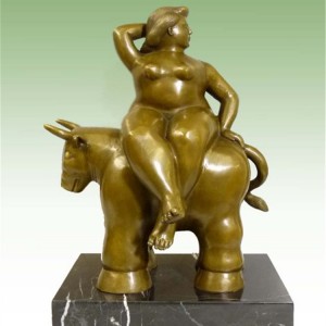 Hot sales Fernando Botero Famous woman Horse Bronze sculpture