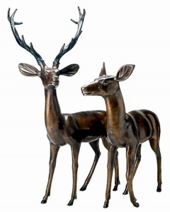 Outdoor garden decration large size bronze deer sculpture