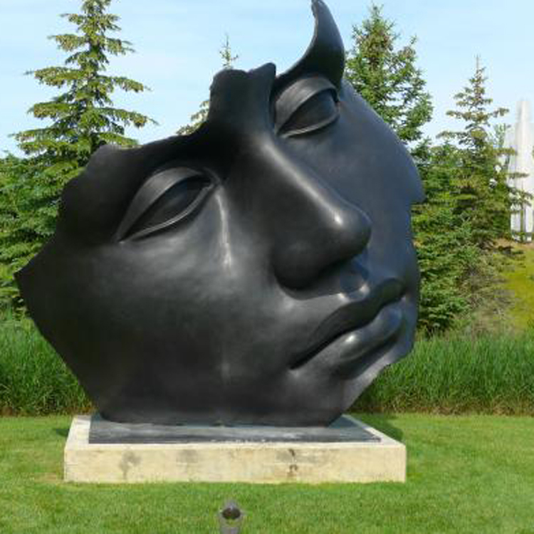 Abstract Bronze Face Sculpture 02