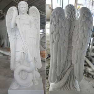 Life Size Famous Archangel of Saint Michael Outdoor Marble Statues for Sales