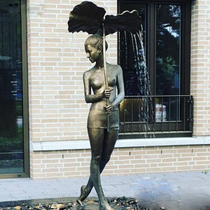 Life Size Bronze Ballerina Girl Fountain Garden Decor for Sale